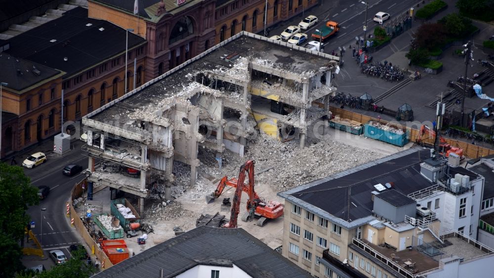 Bonn from the bird's eye view: Demolition area of office buildings Home Maximiliancenter on Poststrasse in Bonn in the state North Rhine-Westphalia, Germany