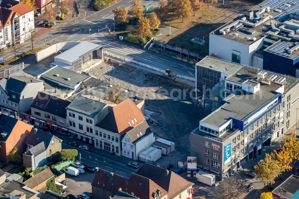 Hamm from the bird's eye view: Demolition area of office buildings of the WA press agency and the editorial department Lippewelle in Hamm in the state North Rhine-Westphalia