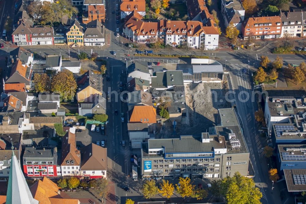 Aerial photograph Hamm - Demolition area of office buildings of the WA press agency and the editorial department Lippewelle in Hamm in the state North Rhine-Westphalia