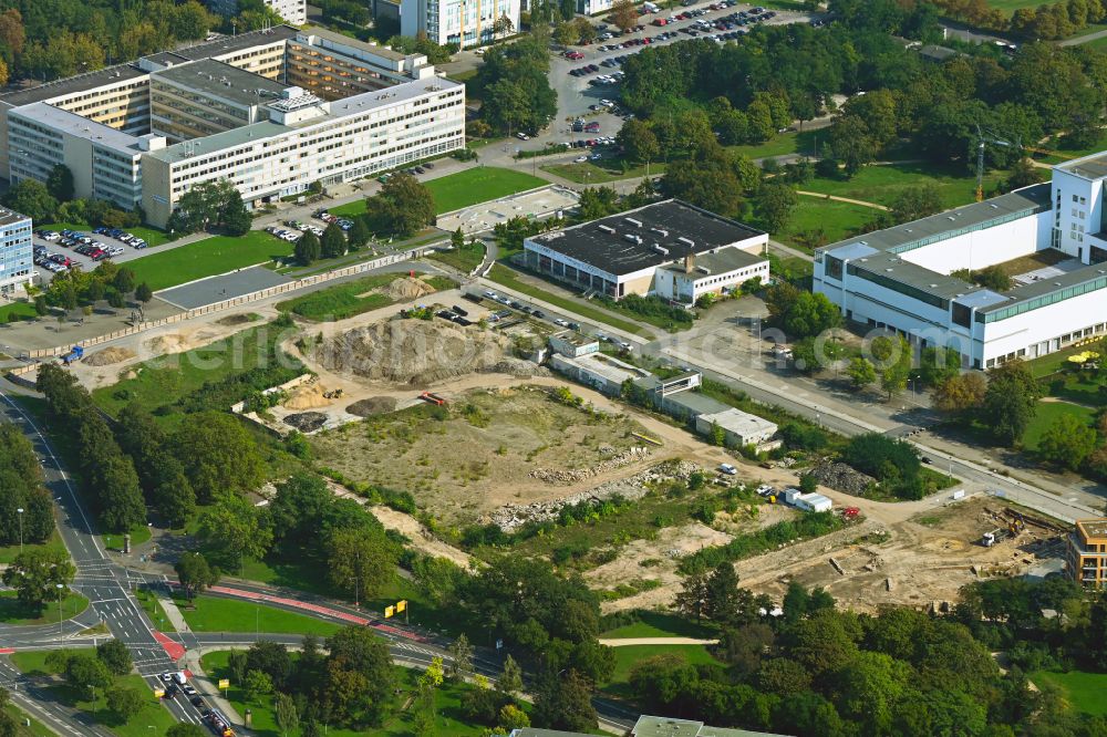 Aerial image Dresden - Demolition area of office buildings Home Robotron - Komplex on Zinzendorfstrasse in the district Altstadt in Dresden in the state Saxony, Germany