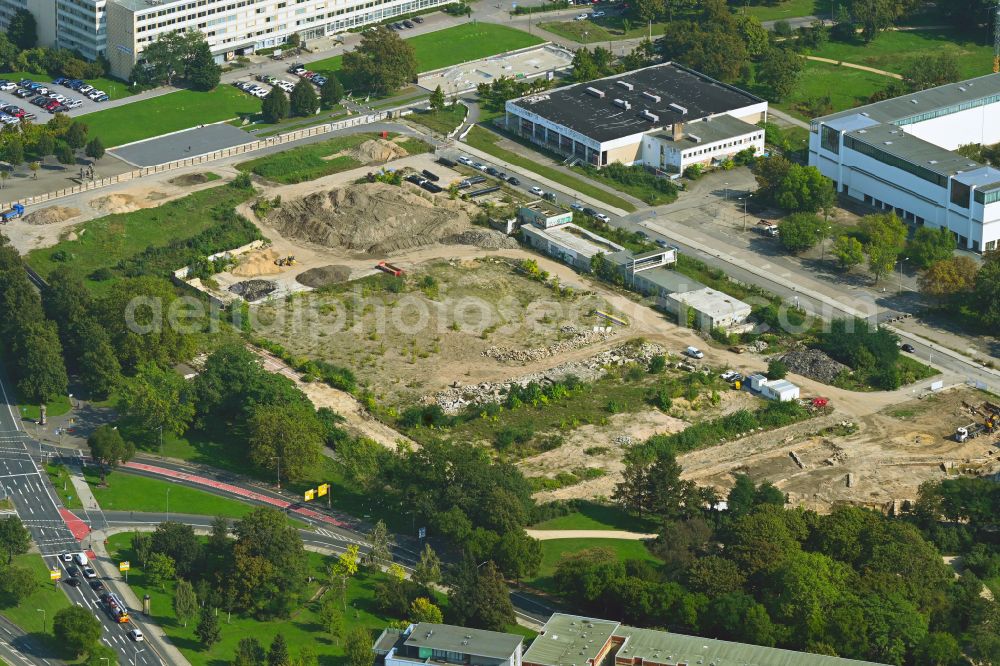 Aerial photograph Dresden - Demolition area of office buildings Home Robotron - Komplex on Zinzendorfstrasse in the district Altstadt in Dresden in the state Saxony, Germany