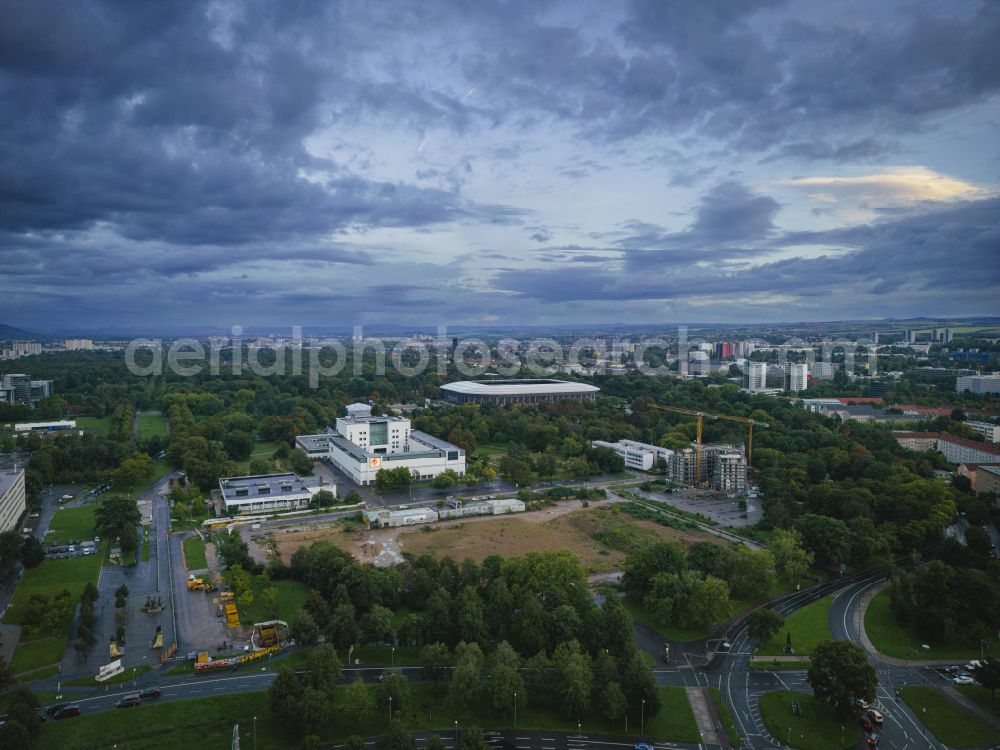 Aerial photograph Dresden - Demolition area of office buildings Home Robotron - Komplex on Zinzendorfstrasse in the district Altstadt in Dresden in the state Saxony, Germany