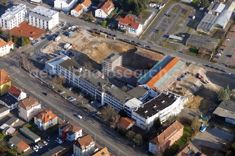 Göttingen from above - Demolition area of office buildings Home Sartorius in Goettingen in the state Lower Saxony, Germany