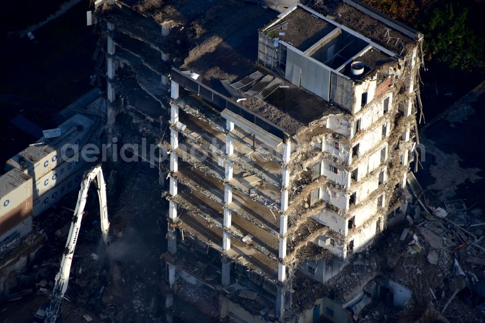 Bonn from above - Demolition area of office buildings Home of Zurichversicherung, formerly Deutscher Herold on Poppelsdorfer Allee in the district Suedstadt in Bonn in the state North Rhine-Westphalia, Germany