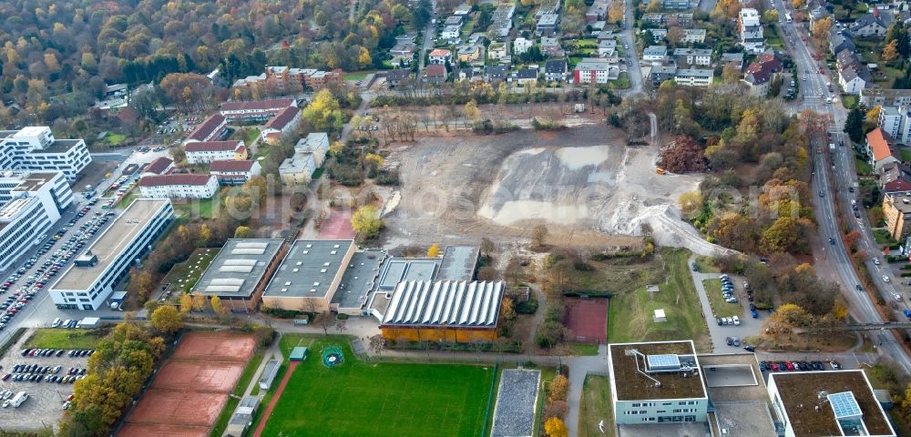 Aerial photograph Bochum - Demolition site of the former school building of the Erich-Kaestner-school in Bochum in the state North Rhine-Westphalia