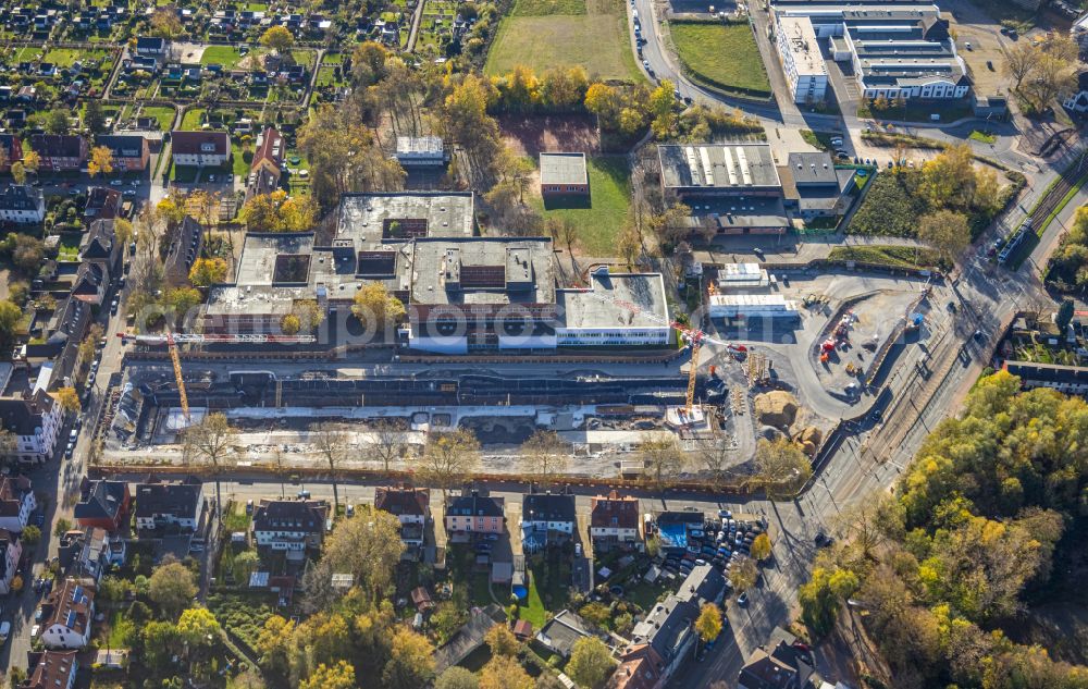 Bochum from above - Demolition site of the former school building of Schulzentrum Gerthe on Heinrichstrasse in the district Hiltrop in Bochum at Ruhrgebiet in the state North Rhine-Westphalia, Germany