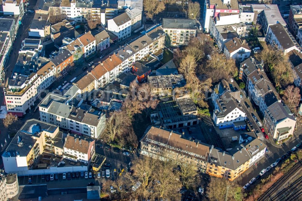 Bochum from above - Demolition surface in an inner courtyard in the cross street in Bochum in the federal state North Rhine-Westphalia