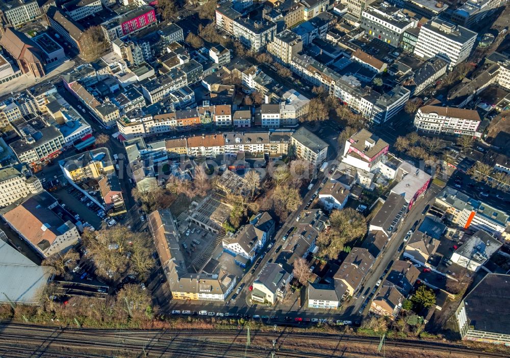 Bochum from the bird's eye view: Demolition surface in an inner courtyard in the cross street in Bochum in the federal state North Rhine-Westphalia