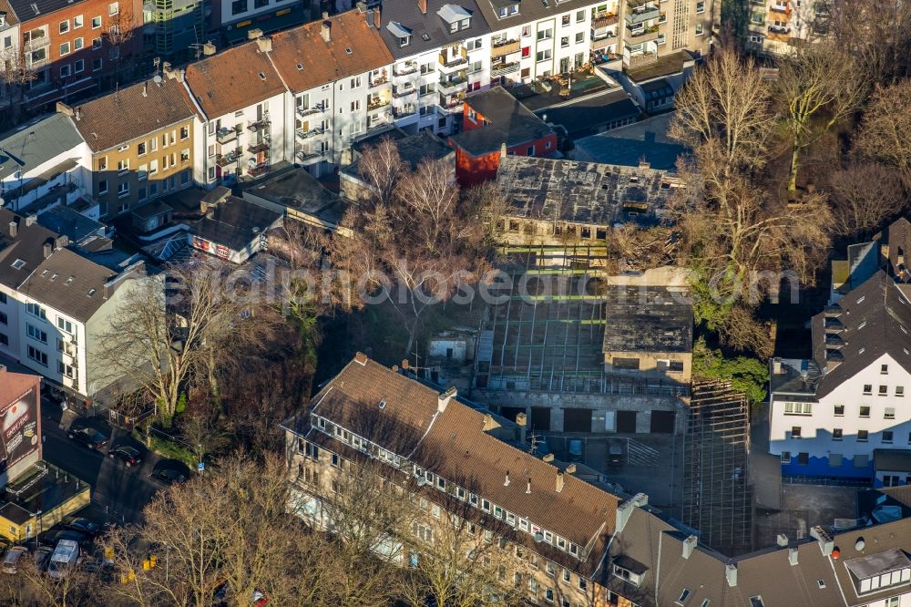 Aerial image Bochum - Demolition surface in an inner courtyard in the cross street in Bochum in the federal state North Rhine-Westphalia