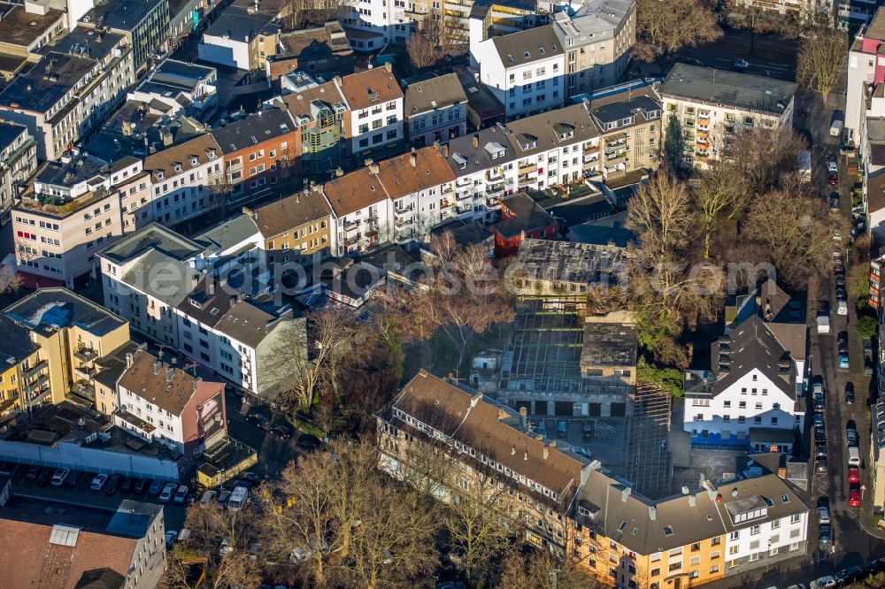 Aerial photograph Bochum - Demolition surface in an inner courtyard in the cross street in Bochum in the federal state North Rhine-Westphalia