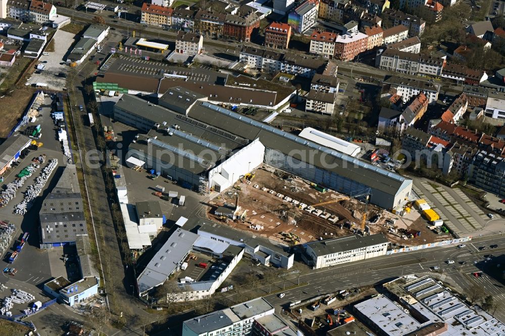 Aerial photograph Kassel - Demolition surface and extension - new building - construction site on the factory premises of Krauss-Maffei Wegmann GmbH & Co. KG on Wolfhager Strasse in the district Nord (Holland) in Kassel in the state Hesse, Germany