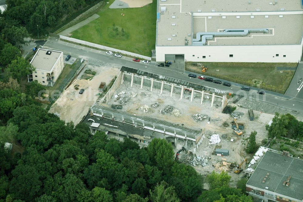 Potsdam from the bird's eye view: Demolition area on Max-Planck-Strasse in Potsdam in the state Brandenburg, Germany