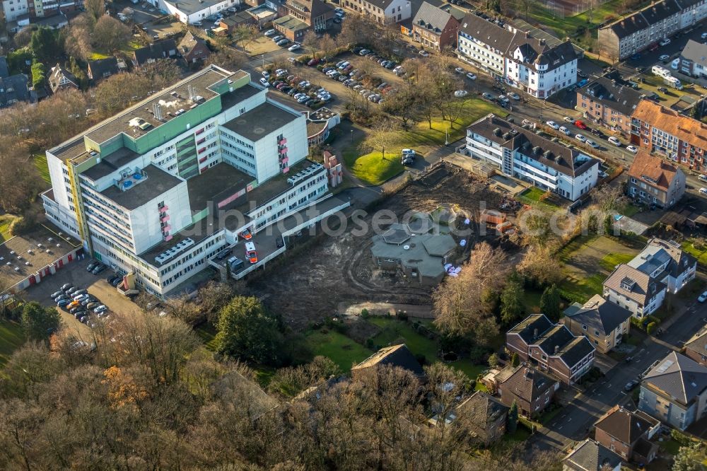 Hamm from above - Demolition of the building area of of alten Bunkeranlage and former daycare facility for children on Hohenhoeveler Strasse in the district Bockum-Hoevel in Hamm in the state North Rhine-Westphalia, Germany