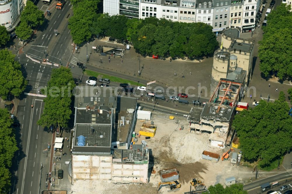 Aerial image Köln - Demolition of the bridge - building area of Bruecke on Hahnentorburg on Rudolfplatz in the district Innenstadt in Cologne in the state North Rhine-Westphalia, Germany