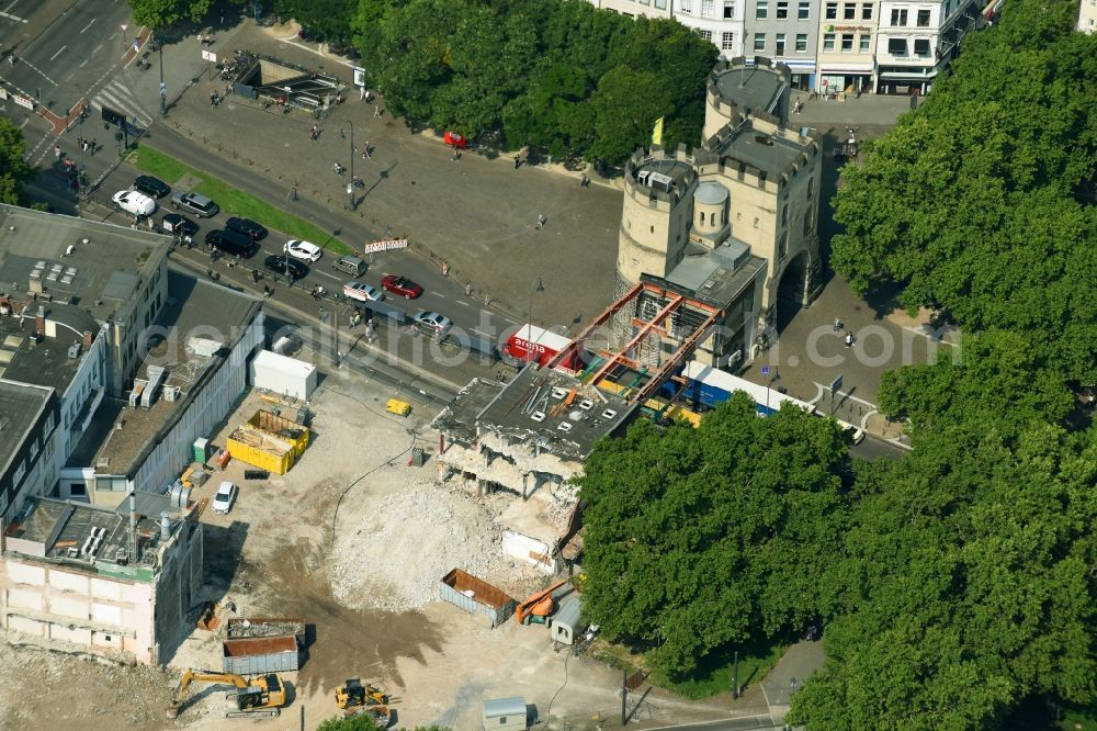 Aerial photograph Köln - Demolition of the bridge - building area of Bruecke on Hahnentorburg on Rudolfplatz in the district Innenstadt in Cologne in the state North Rhine-Westphalia, Germany