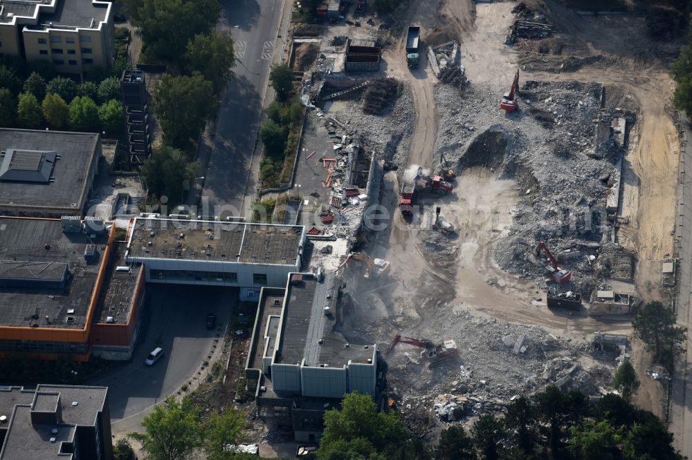 Berlin from above - Demolition of the building area of Einkaufszentrums Cite Foch an der Avenue Charles de Gaulle in Berlin