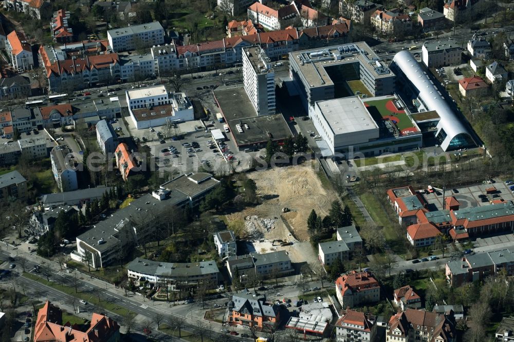 Aerial photograph Berlin - Demolition area of the building the commercial site and former parking lot in a residential area Berliner Strasse - Charlottenburg Street - Clayalllee in Berlin