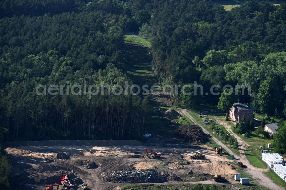 Aerial image Lübtheen - Demolition of the building area of Lagerstrasse in Luebtheen in the state Mecklenburg - Western Pomerania