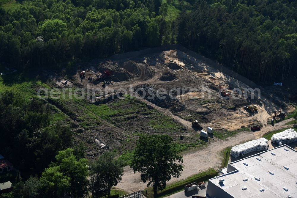 Aerial photograph Lübtheen - Demolition of the building area of Lagerstrasse in Luebtheen in the state Mecklenburg - Western Pomerania