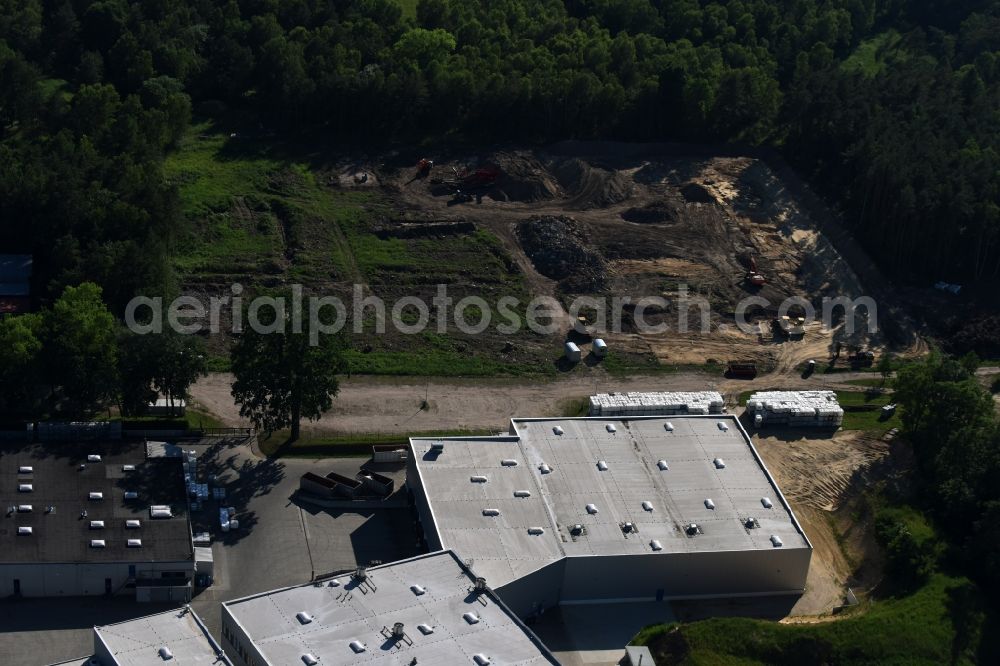 Lübtheen from above - Demolition of the building area of Lagerstrasse in Luebtheen in the state Mecklenburg - Western Pomerania