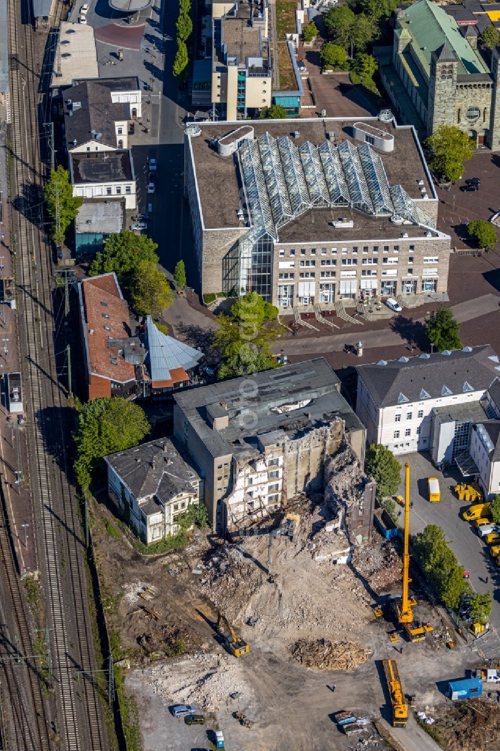 Aerial photograph Unna - Demolition of the building area of Muehle Bremme in Unna in the state North Rhine-Westphalia, Germany