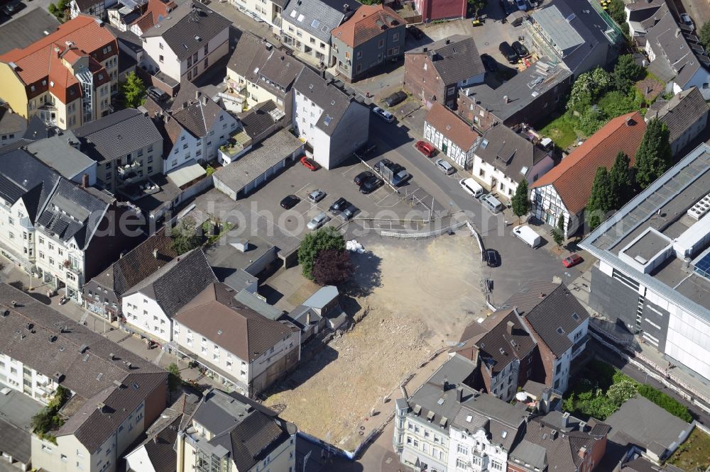 Unna from above - Demolition of the building area of Pruente-Komplex on Bahnhofstrasse - Klosterstrasse in Unna in the state North Rhine-Westphalia