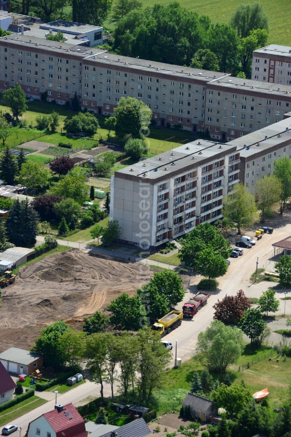 Genthin from above - View of an abridgement area in Genthin in the state of Saxony-Anhalt