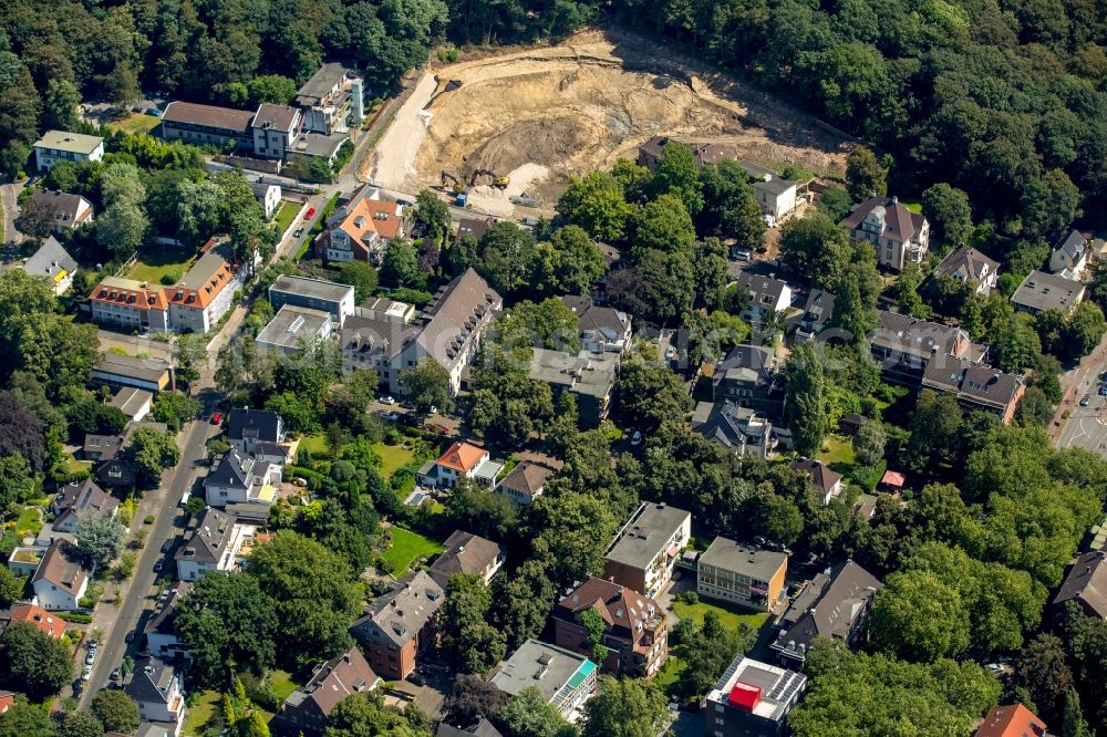 Aerial image Duisburg - Demolition area of Henle villa Kaiserberg in Duisburg in North Rhine-Westphalia