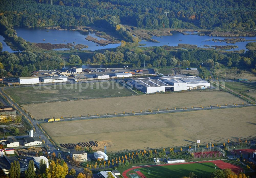 Aerial photograph Hennigsdorf - Demolition area / plan area of ??the former mill buildings at the factory road in the industrial area in North Hennigsdorf in Brandenburg