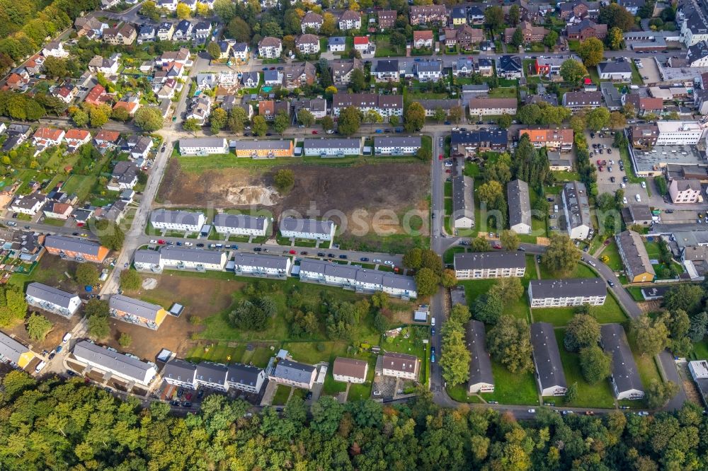 Bochum from the bird's eye view: Demolition of the building area at Rutgerweg and Im Noerenberger Feld in Bochum in the state North Rhine-Westphalia, Germany