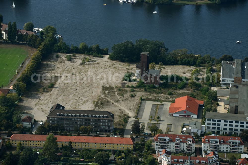 Berlin from the bird's eye view: Demolition site of the former GDR- Funkwerk Koepenick district on the banks of the Dahme in the district Koepenick in Berlin