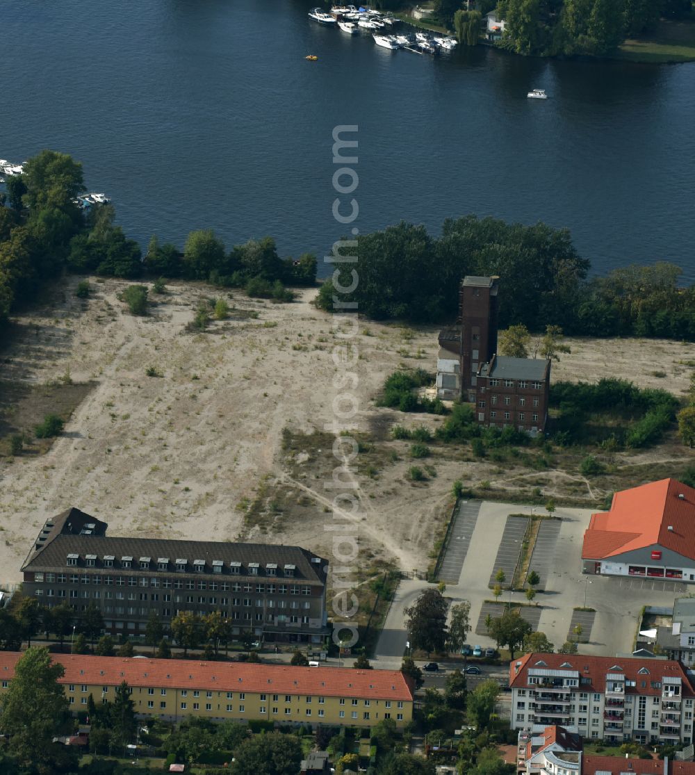 Aerial image Berlin - Demolition site of the former GDR- Funkwerk Koepenick district on the banks of the Dahme in the district Koepenick in Berlin