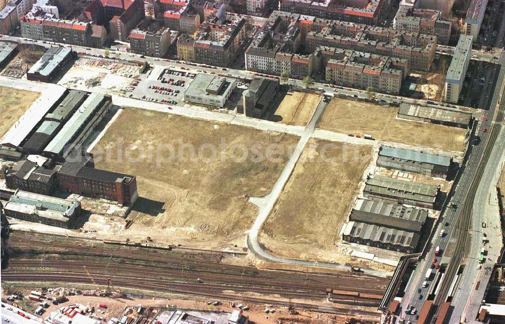 Aerial image Berlin - Abrißgelände des ehem. Fleischof Berlin an der Storkower Straße