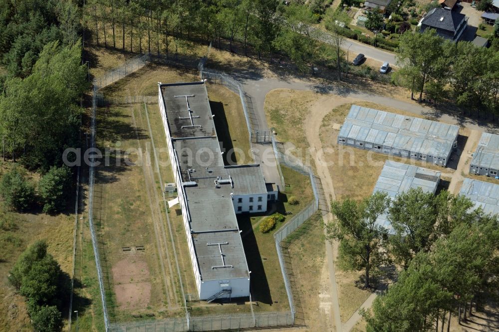 Aerial image Eisenhüttenstadt - Deportation jail - Depository in Asylunterkunfts- building ZABH central immigration office in Eisenhuettenstadt in Brandenburg