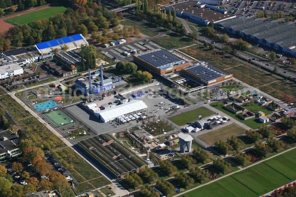 Lahr/Schwarzwald from the bird's eye view: Exhibition grounds and park area of the horticultural show Landesgartenschau 2018 in Lahr/Schwarzwald in the state Baden-Wurttemberg, Germany