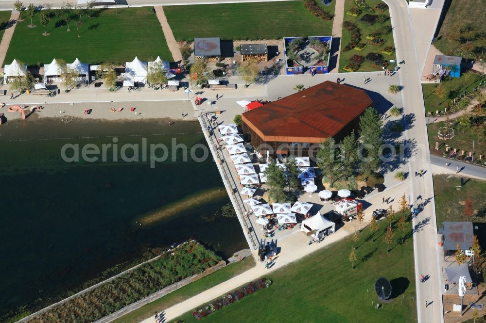 Aerial image Lahr/Schwarzwald - Final weekend on the exhibition grounds and park areas of the horticultural show Landesgartenschau 2018 in Lahr/Schwarzwald in the state Baden-Wurttemberg, Germany