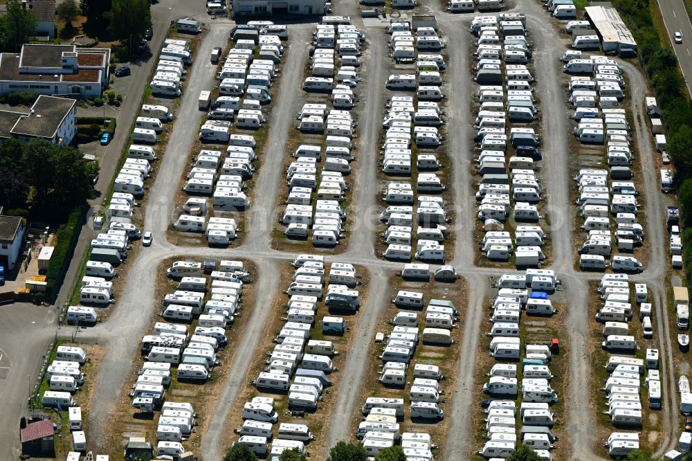 Steinheim an der Murr from above - Parking and storage space for caravans in Steinheim an der Murr in the state Baden-Wurttemberg, Germany
