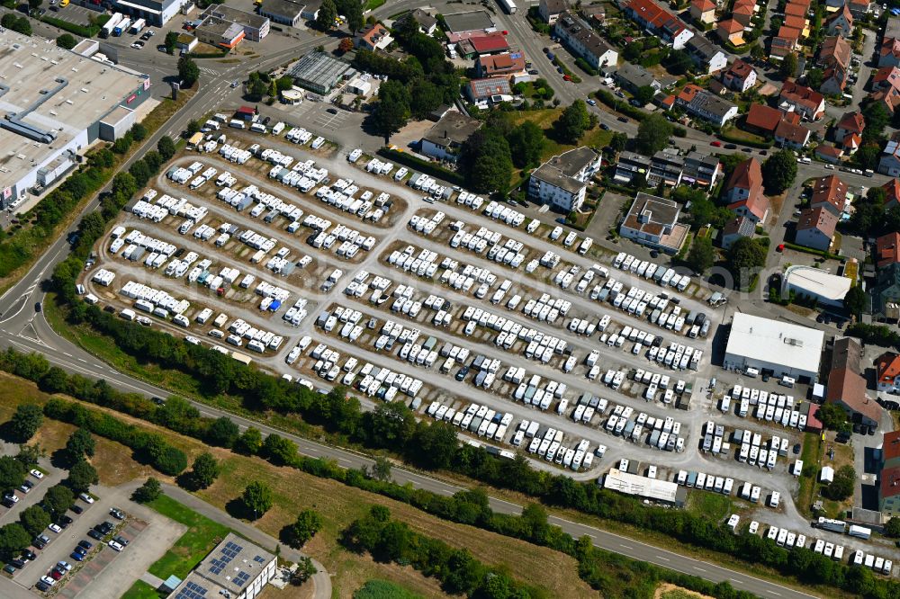 Aerial photograph Steinheim an der Murr - Parking and storage space for caravans in Steinheim an der Murr in the state Baden-Wurttemberg, Germany