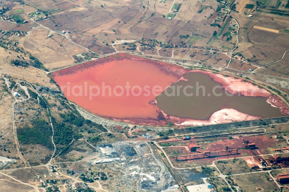 Aerial image Podgorica - Drainage basin of the Kombinat aluminijuma A.D. in Podgorica in Montenegro