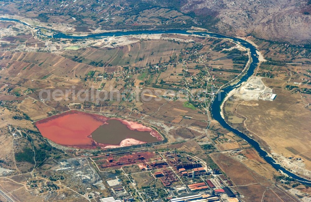 Aerial photograph Podgorica - Drainage basin of the Kombinat aluminijuma A.D. in Podgorica in Montenegro