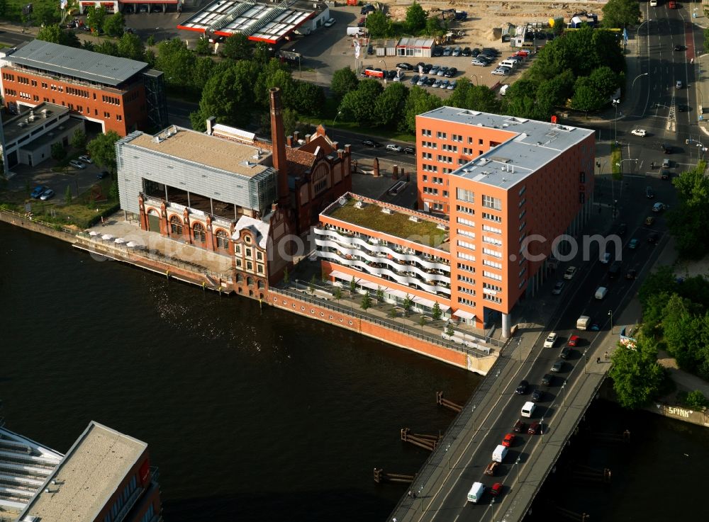 Berlin from above - Sewage pumping station RADIALSYSTEM V and Ibis hotels in Berlin Friedrichshain