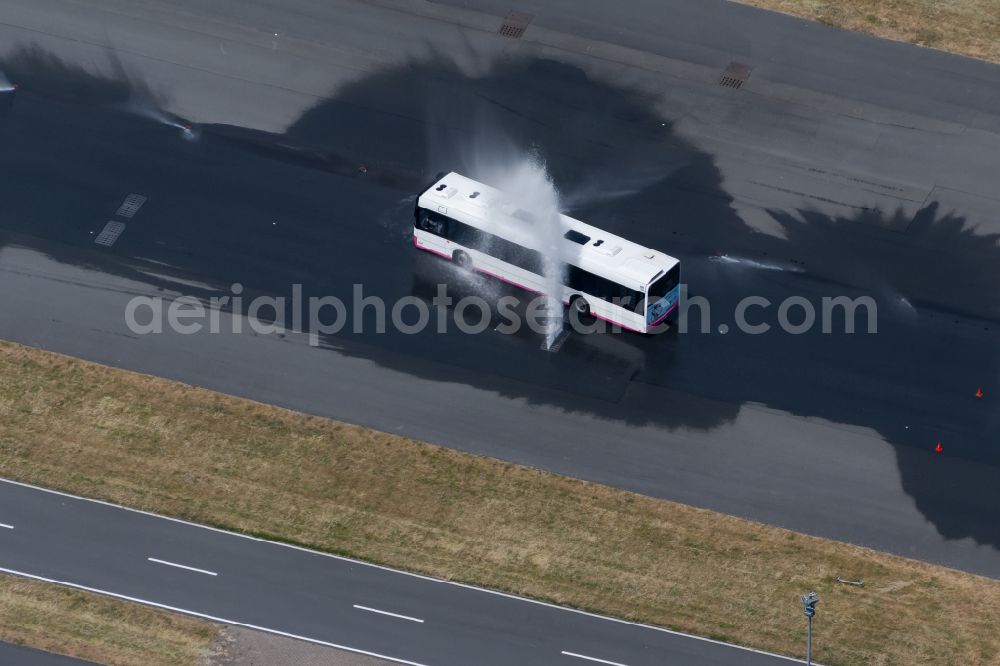 Laatzen from the bird's eye view: Driving Safety Training to improve road safety in motor vehicles on street Hermann-Fulle-Strasse in Laatzen in the state Lower Saxony, Germany