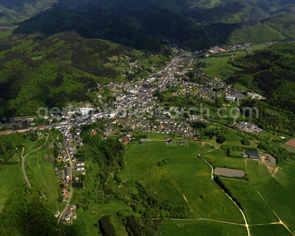 Aerial image Adenau - View of the city Adenau in Rhineland-Palatinate