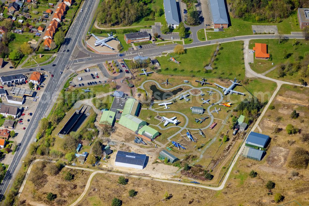 Wurster Nordseeküste from above - Museum building ensemble AERONAUTICUM - Deutsches Luftschiff- and Marinefliegermuseum Nordholz e.V. in Wurster Nordseekueste in the state Lower Saxony, Germany