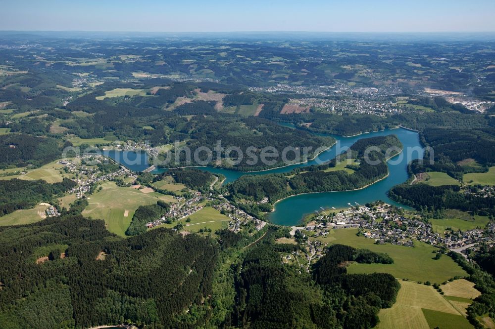 Aerial photograph Gummersbach - View of the Aggertalsperre in Gummersbach in the state of North Rhine-Westphalia