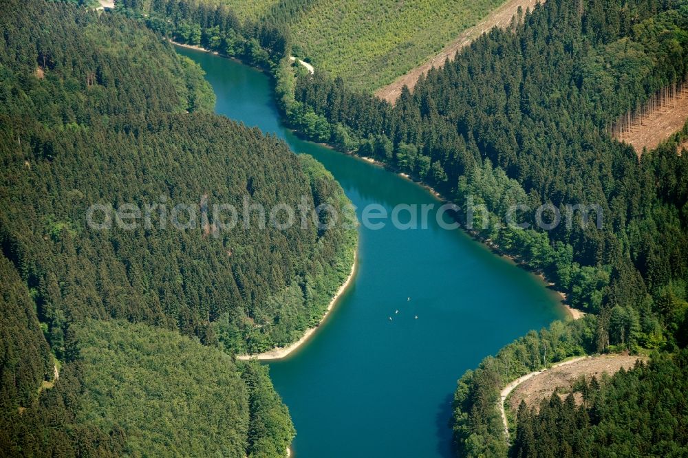 Aerial image Gummersbach - View of the Aggertalsperre in Gummersbach in the state of North Rhine-Westphalia