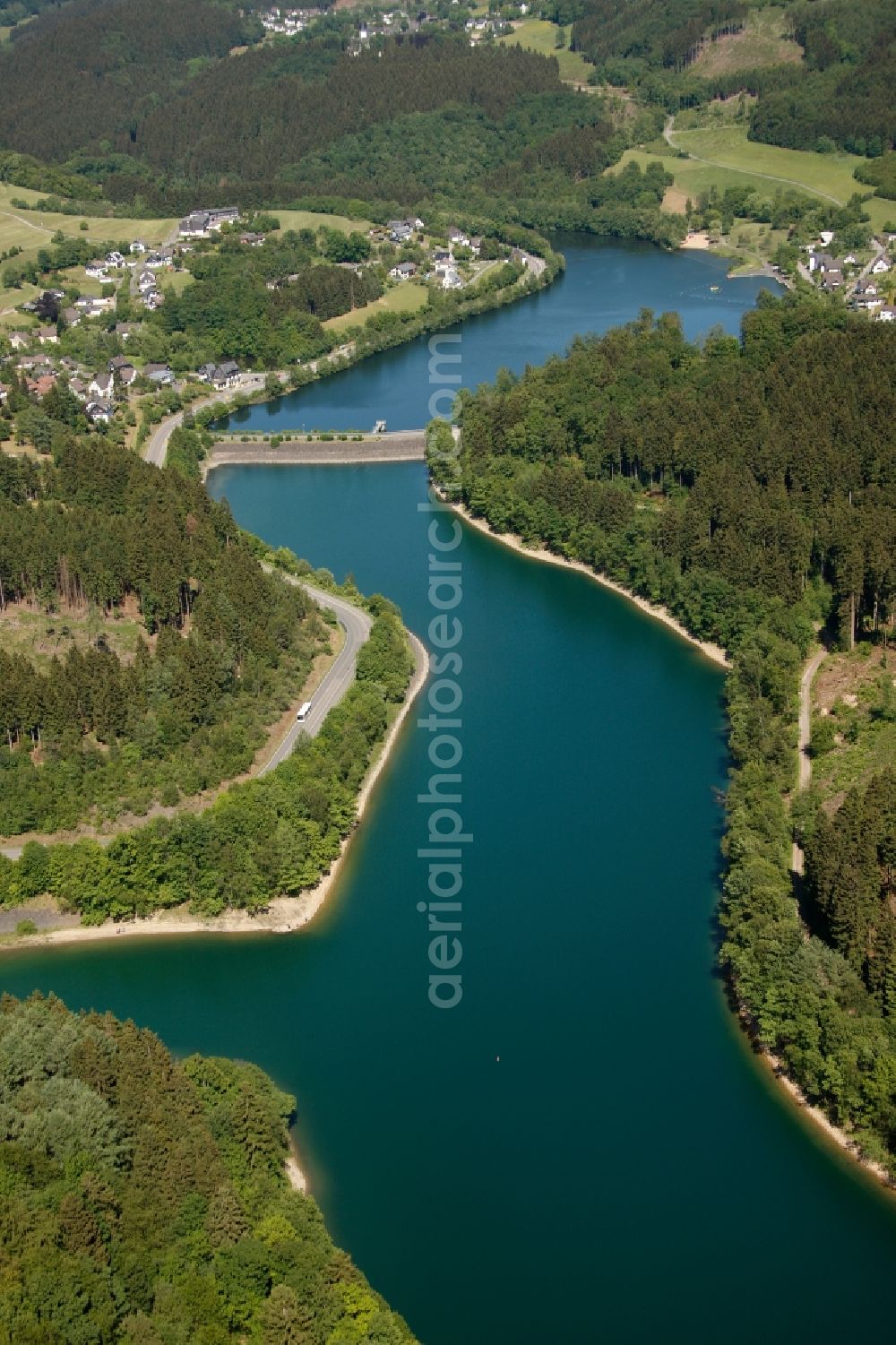 Aerial image Gummersbach - View of the Aggertalsperre in Gummersbach in the state of North Rhine-Westphalia