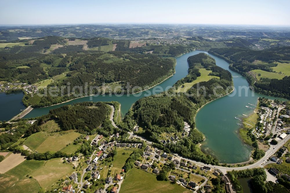 Aerial photograph Gummersbach - View of the Aggertalsperre in Gummersbach in the state of North Rhine-Westphalia