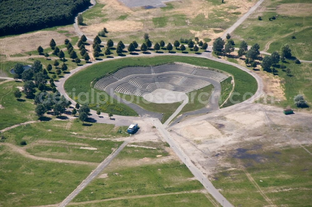 Aerial image Bitterfeld - Agora Theater on the Pouch peninsula in Bitterfeld, in Saxony-Anhalt