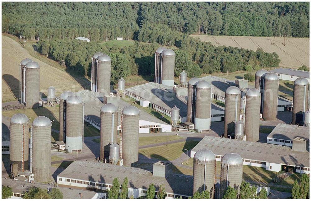 Aerial photograph Ferdinandshof - 15.08.2004, Ferdinandshof Blick auf einen Agrarbetrieb bei Ferdinandshof im Friedland. Viehzucht und Getreideanbau werden hier betrieben.